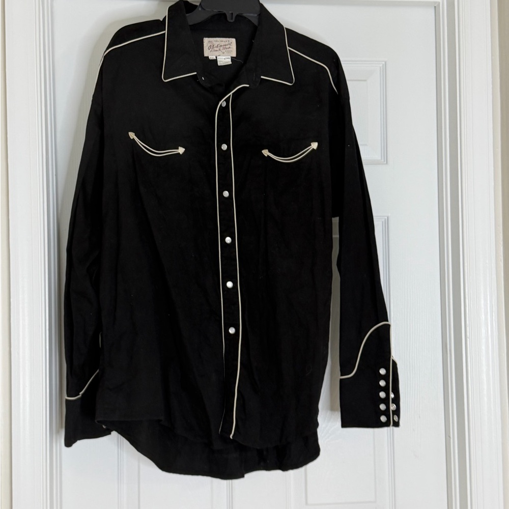 Rockmount Ranch Wear Men's Black Collar Cowboy Western Cotton Shirt  XXL - Picture 5 of 8
